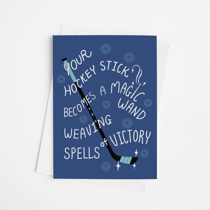 Hockey Stick Becomes A Magic Wand Greeting Card