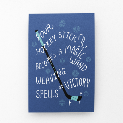 Hockey Stick Becomes A Magic Wand Greeting Card